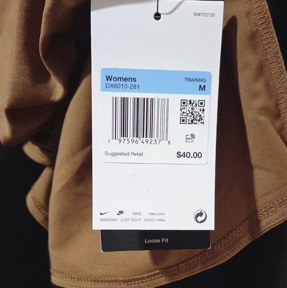 NWT- Nike Dri-Fit Brown Loose Fit Shorts -M - Picture 5 of 5